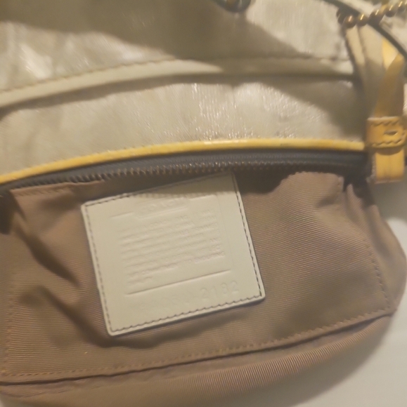 Coach Metallic Silver Monogram Baguette Demi Bag 2182 purse Y2K - Picture 16 of 16